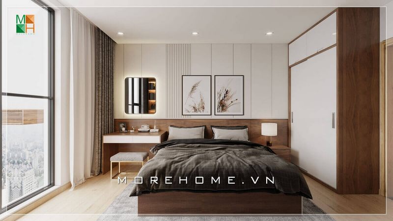 Ấn tượng với mẫu tranh canvas treo đầu giường với họa tiết khá đơn giản nhưng mang lại cảm giác thư giãn cho không gian căn phòng ngủ.